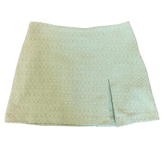 NWT! ZARA Elegant Green Tweed Skirt - Picture 1 of 9